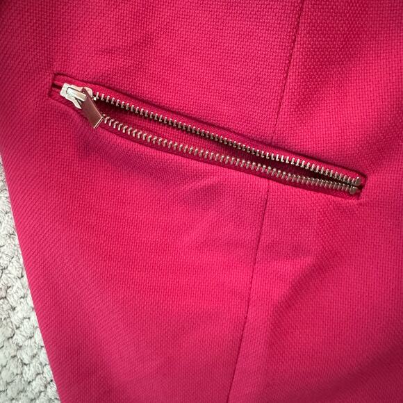 Lane Bryant Blazer 24 Fuchsia Pink Open Front Zip Pockets Mid Length 3/4 Sleeve - Picture 8 of 13